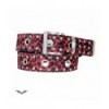 Ceinture Queen Of Darkness Gothique Red Cheetah Fur Belt With Metal Studs