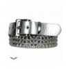 Ceinture Queen Of Darkness Gothique Shiny Silver Belt, 3 Rows Square Studs