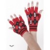 Gants Queen Of Darkness Gothique Red/Black Plaid Fingerless Gloves