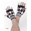 Gants Queen Of Darkness Gothique Pink/Black Plaid Fingerless Gloves