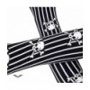 Gants Queen Of Darkness Gothique Arm Warmers With White Stripes & Skulls