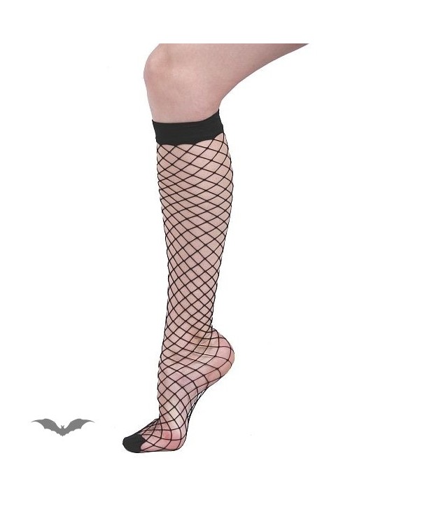 Chaussettes Queen Of Darkness Gothique Calf High Fishnet Stockings