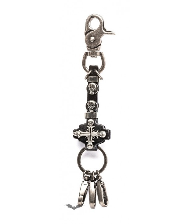 Porte Clés Queen Of Darkness Gothique Keyring Pendant With Cross And Skulls
