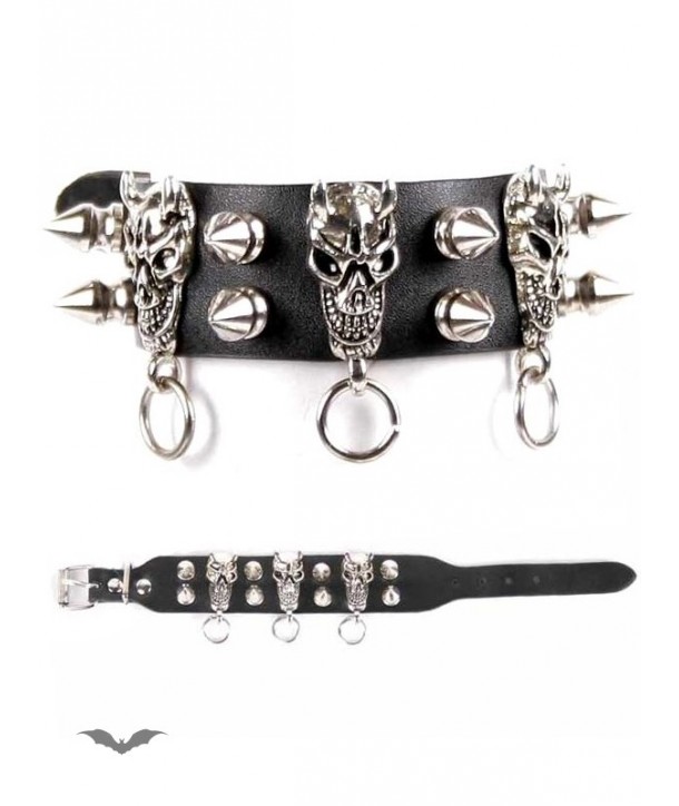 Bracelet Queen Of Darkness Gothique Bracelet With Daemons,Rings & Cone Studs