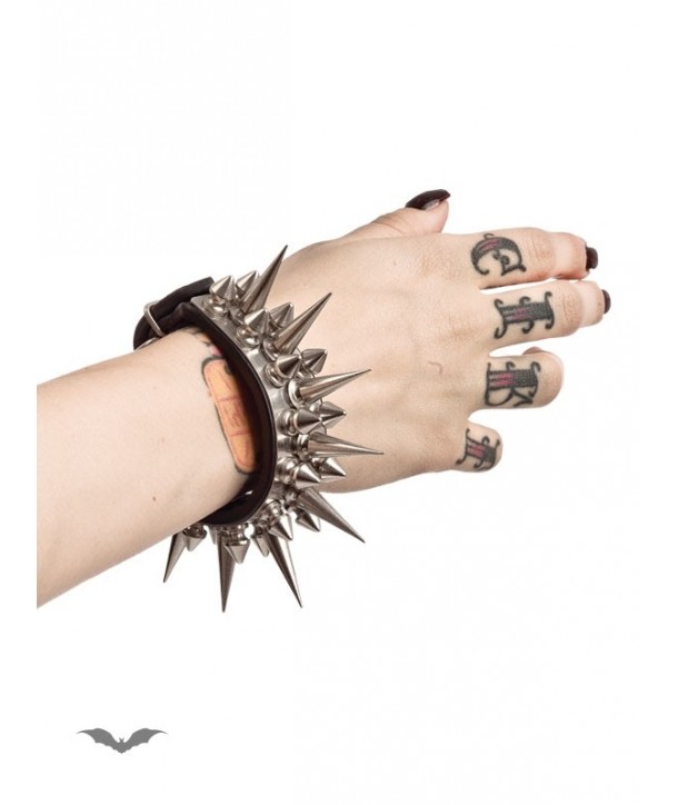 Bracelet Queen Of Darkness Gothique Super-Spiky Metal Bracelet