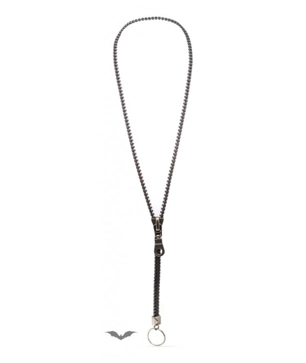 Collier Queen Of Darkness Gothique Black Zip Necklace