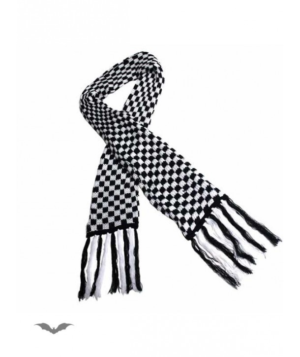 Echarpe Queen Of Darkness Gothique Black & White Chequered Scarf