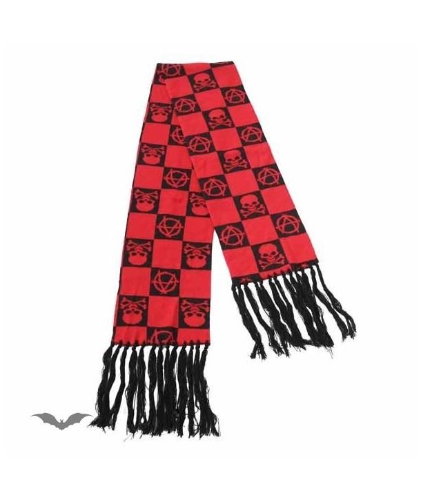 Echarpe Queen Of Darkness Gothique Red Checkerboard Scarf Anarchy