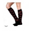 Chaussettes Queen Of Darkness Gothique Sheer Black Socks With Red Skulls