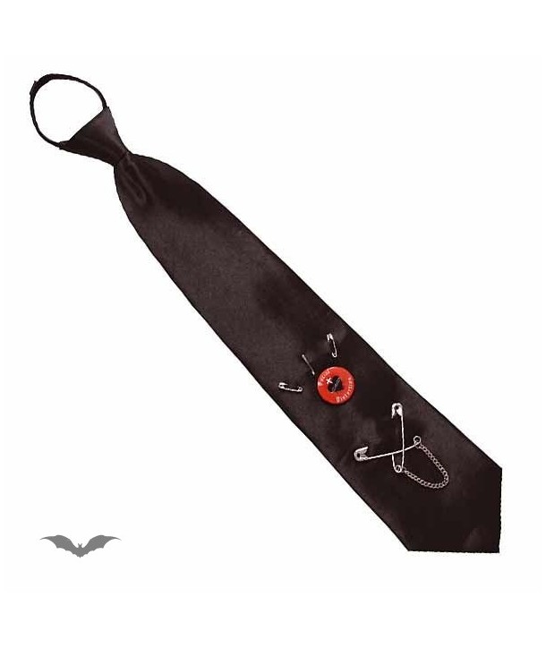 Cravatte Queen Of Darkness Gothique Tie, Black, Slip On, Pins