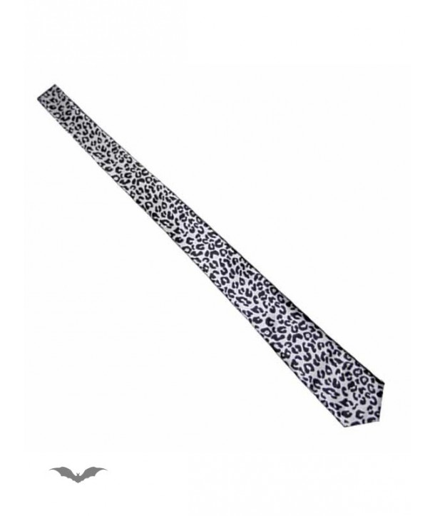 Cravatte Queen Of Darkness Gothique Leopard Print Tie In White