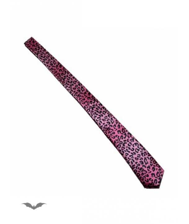 Cravatte Queen Of Darkness Gothique Leopard Print Tie In Pink