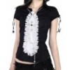 Cravatte Queen Of Darkness Gothique White Lace Tie With Chains And Crosses