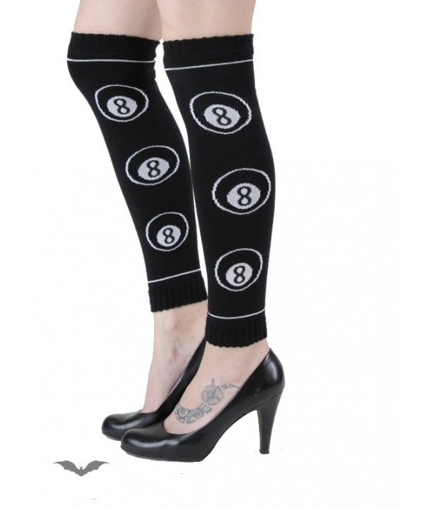 Legwarmers Queen Of Darkness Gothique Black Legwarmers With White Eight Balls