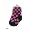 Porte-Monnaie Queen Of Darkness Gothique Black/Pink Chequered Sock Purse