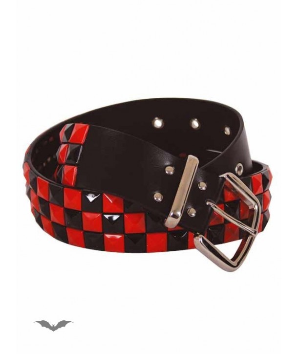 Ceinture Queen Of Darkness Gothique Red & Black Chessboard Pattern Belt