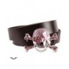 Ceinture Queen Of Darkness Gothique Black Belt. Girly Skull - Pink Glitter S