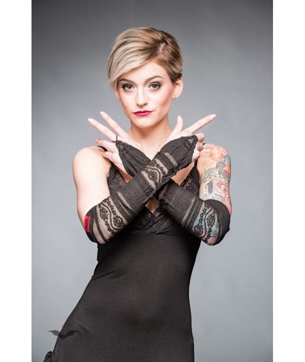 Gants Queen Of Darkness Gothique Pointy Lace Gloves