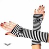 Gants Queen Of Darkness Gothique Arm Warmers. Black / White