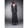 Robe Queen Of Darkness Gothique Long Black Dress With Ribcage Bones