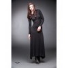 Robe Queen Of Darkness Gothique Long Black Dress With Ribcage Bones