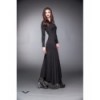 Robe Queen Of Darkness Gothique Long Black Dress With Ribcage Bones