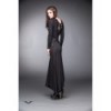 Robe Queen Of Darkness Gothique Long Black Dress With Ribcage Bones