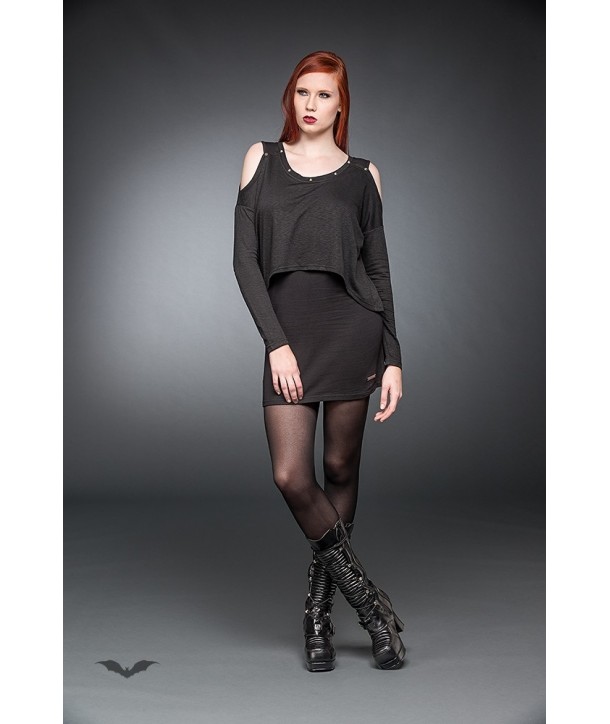 Robe Queen Of Darkness Gothique Long Sleeve Short Dress With Cut-Out Sho