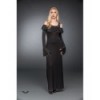 Robe Queen Of Darkness Gothique Long Dress With A Ruffled Neckline