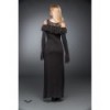 Robe Queen Of Darkness Gothique Long Dress With A Ruffled Neckline