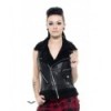 Veste Queen Of Darkness Gothique Leather Vest With Furry Collar