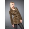 Veste Queen Of Darkness Gothique Double-Breasted Leopard Pattern Jacket