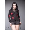 Veste Queen Of Darkness Gothique Black Cardigan With Red Skulls