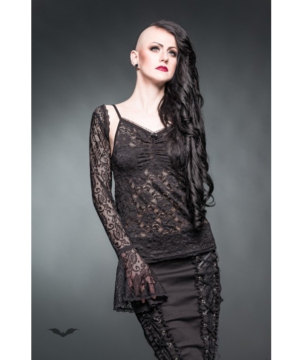Bolero Queen Of Darkness Gothique Lace Bolero With Bell-Shaped Sleeves