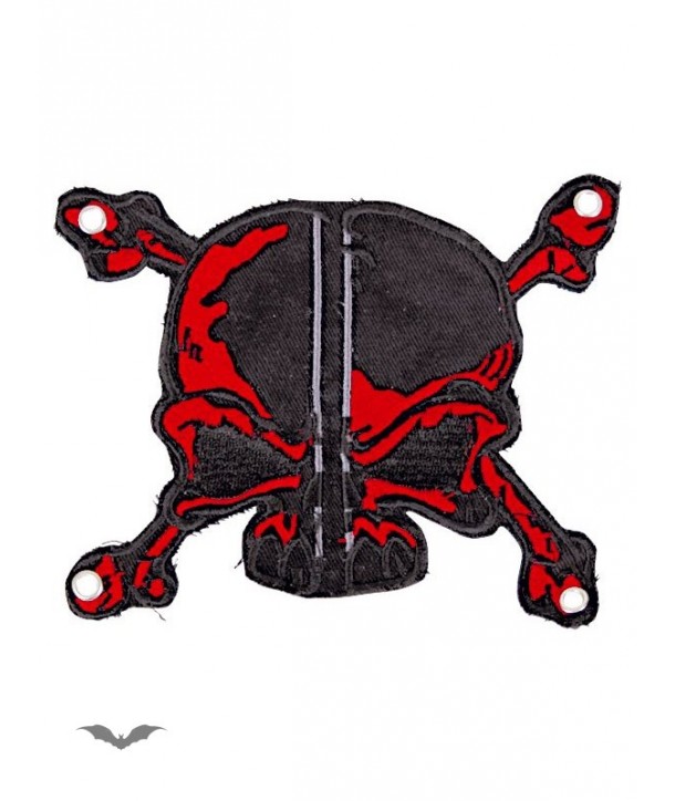 Patches Queen Of Darkness Gothique Patch: Black And Red Skull & Bones