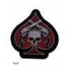 Patches Queen Of Darkness Gothique Patch: Red Spade With Skull & Revolvers