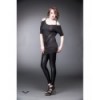 Top Queen Of Darkness Gothique Black Shirt With Large Striped Print