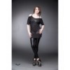 Top Queen Of Darkness Gothique Black Shirt With Large Striped Print