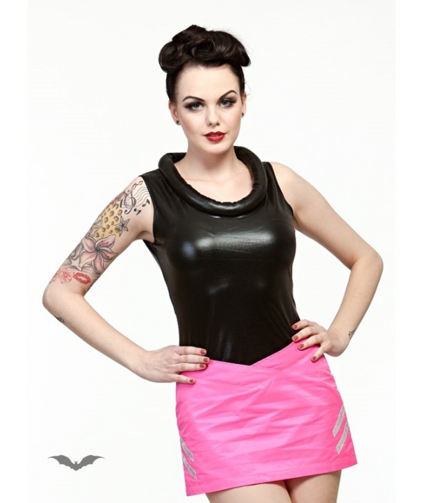 Top Queen Of Darkness Gothique Black Top With Cushion Collar