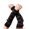 Gants Queen Of Darkness Gothique Black Arm Warmers With Rings And Studs