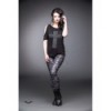 Top Queen Of Darkness Gothique Black Shirt With Large Cross Print
