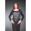 Top Queen Of Darkness Gothique Fringed Top With Zippers & Dracula Skull