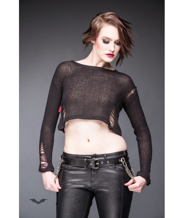 Top Queen Of Darkness Gothique Cropped Length Knit Jumper