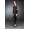 Top Queen Of Darkness Gothique Black Long Shirt With Cape
