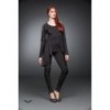 Top Queen Of Darkness Gothique Black Long Shirt With Cape