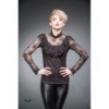 Top Queen Of Darkness Gothique Turtleneck Shirt With Ruching And Lace