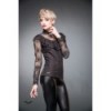 Top Queen Of Darkness Gothique Turtleneck Shirt With Ruching And Lace