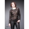 Top Queen Of Darkness Gothique Longsleeve With See-Through Parts