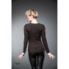 Top Queen Of Darkness Gothique Black Shirt With Red Layered Lace