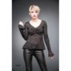 Top Queen Of Darkness Gothique Lace Shirt With Gathers And Trumpet Slee